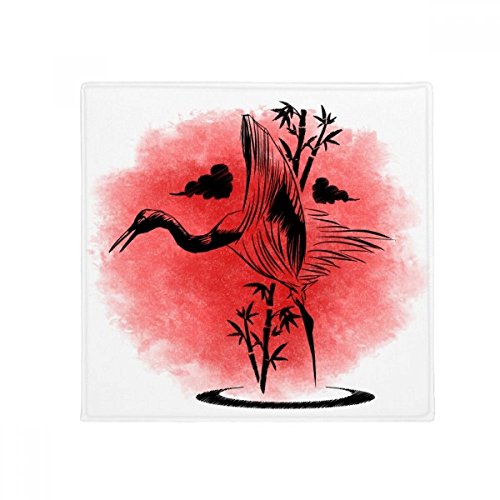 Tapis de sol style japonais 80x80cm grues rouges, une idée cadeau déco originale - 2