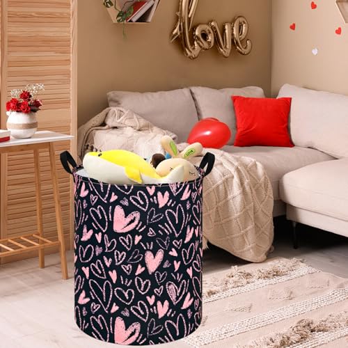 Image of MAIZMZ Girls Room Storage Basket Decor Organizer Bins Kids Hamper Storage Bins Toy Box Women Laundry Basket Large Canvas Collapsible Chest for Home /Dorm /Kitchen /Pet /Office /Closet /Shelf /Gift Baskets