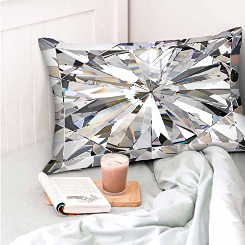 Mugod Throw Pillow Cover Abstract Bling Diamond Crystal,Pillow Case For Men Women Decorative Home Sofa Chair Couch 20X30 Inches #TOP5