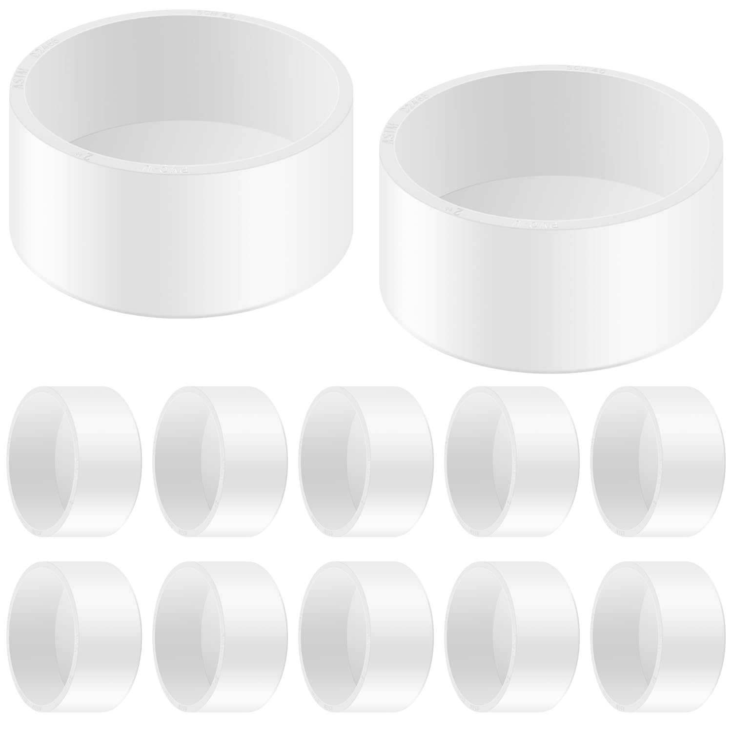 Photo 1 of BrightRow 10 Packs 2 Inch PVC Pipe End Cap, Fits 2.375" OD Schedule 40 Furniture Grade, Heavy Duty Slip-on Caps for DIY Furniture, Garden Shelf, White
