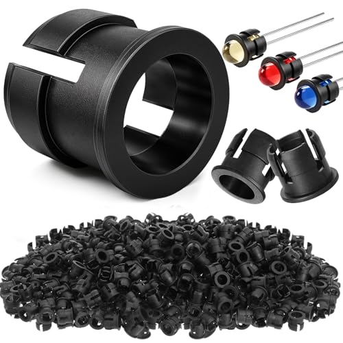 Mudder 100 Pieces 5mm LED Holder Black Plastic Light Emitting Diode Clips