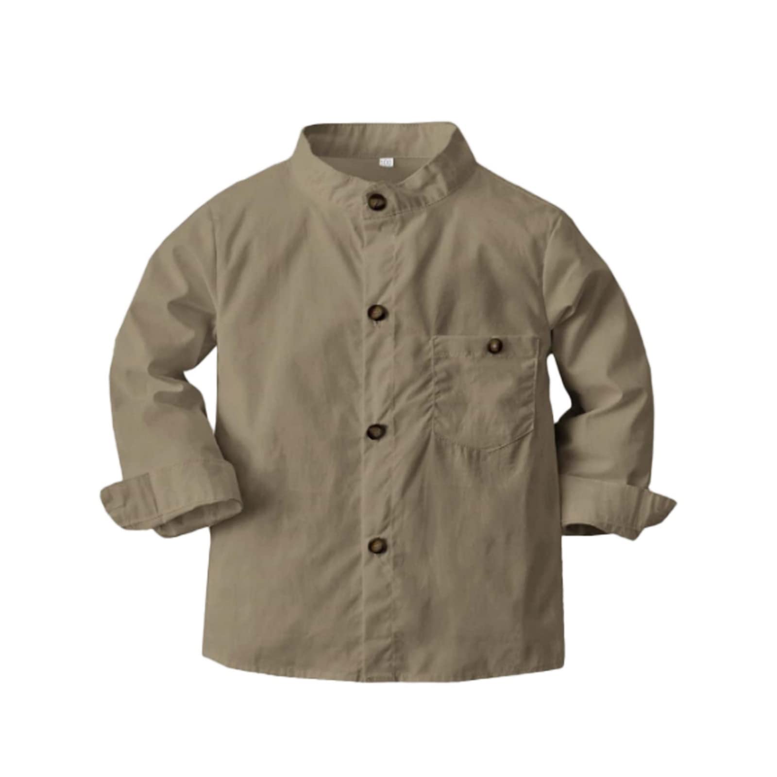 Lamgool Toddler Baby Boys' Long Sleeve Button Shirt with Pocket Solid Casual Tops for Fall