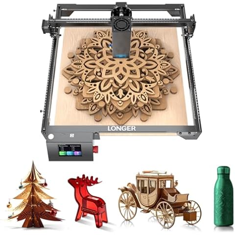 Longer RAY5 10W Laser Engraver 10000mW Output 32-bit Motherboard, App Offline Control, DIY Engraver Tool for Metal/Glass/Wood Cover