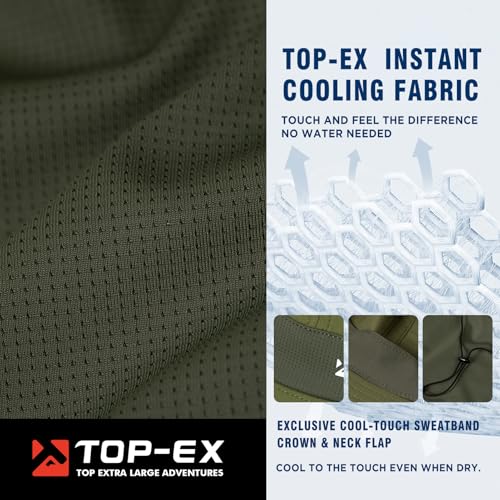 Image of TOP-EX Cooling Sun Hat with Neck Flap - UPF 50+ Wide Brim Breathable Hat for Hiking, Fishing & Big Heads