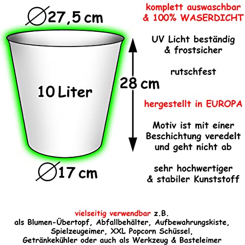 Papierkorb / Behälter - Weltkarte - Welt & Erde - Länder - 10 Liter - wasserdicht - aus Kunststoff - Ø 28 cm - großer Mülleimer / Eimer - Abfalleimer - Aufbew.. - Image 4