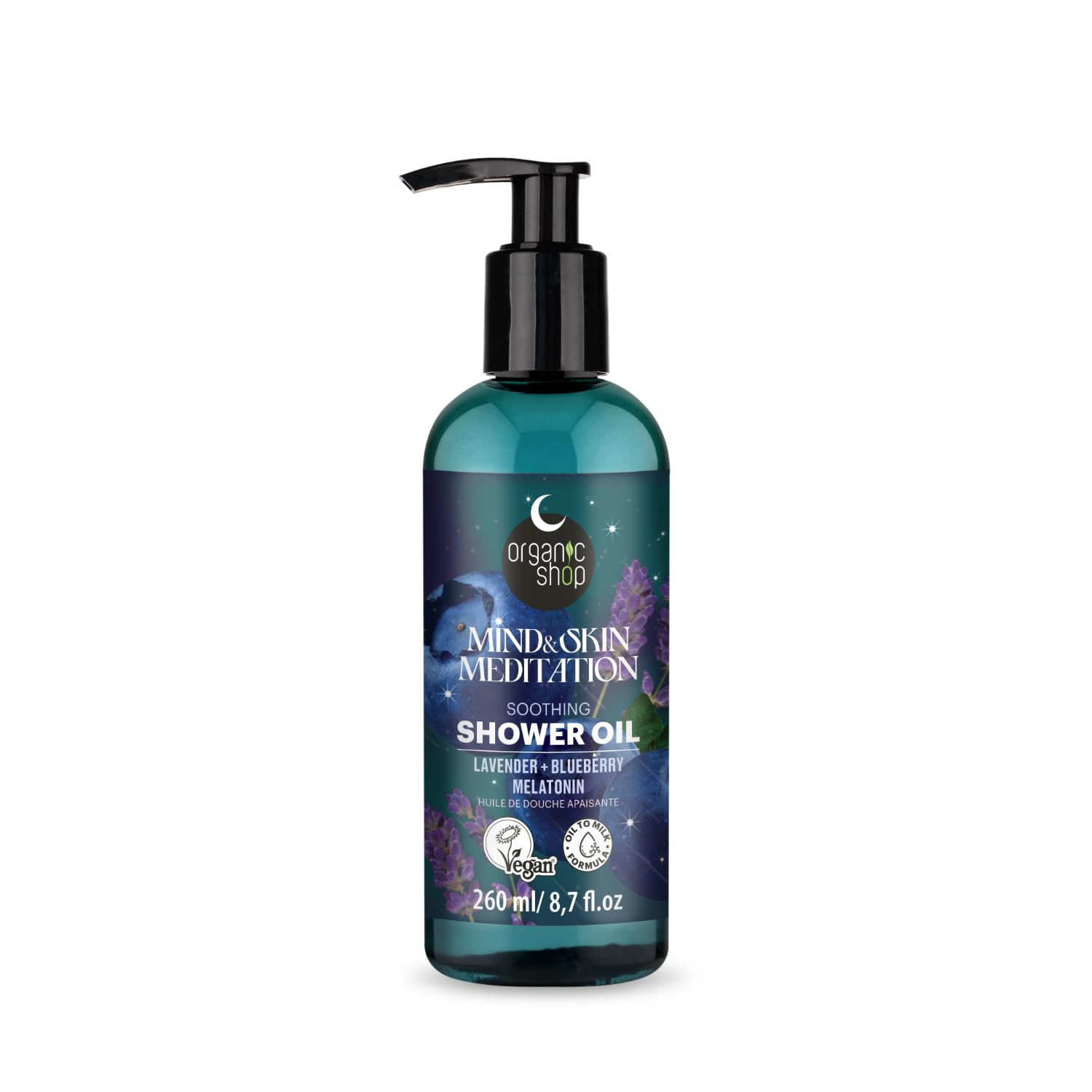 Organic Shop Sleep Soothing Shower Oil, Mind & Skin Meditation, 260 ml