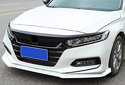 Front Bumper Lip fit for compatible with 2018-2021 Honda Accord 4DRSedan, Front Bumper Lip Spoiler Air Chin Body Kit Splitter Painted Glossy White ABS, 2019 2020