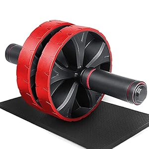 iMoebel – Rueda abdominal con alfombrilla de rodilla, con rueda de doble rueda convertible, rueda abdominal, ejercicio, rueda de fitness, para entrenamiento deportivo, hogar, material para hombre y
