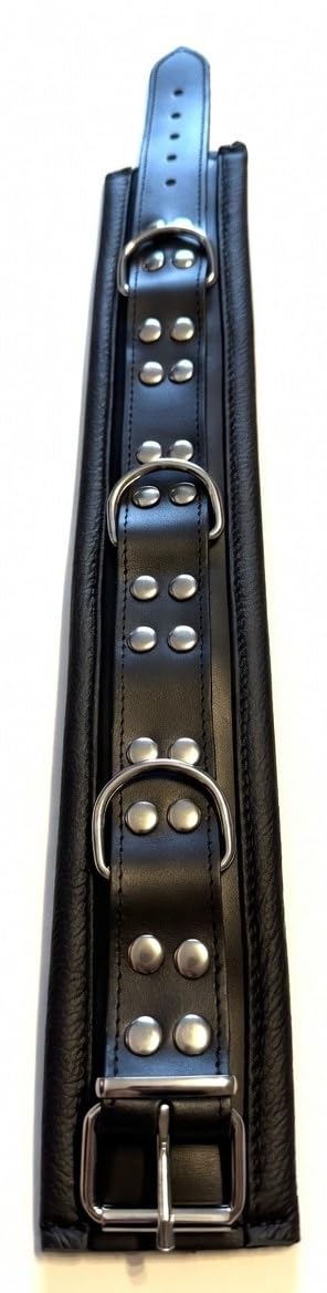HQ Bondage BDSM Leder Set Fesselset gepolstert schwarz