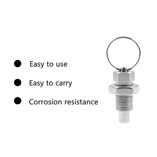 Miniatura 5 de M6-0.118 in0.12 pulgadas - Émbolo de resorte retráctil de acero inoxidable rechoncho, sin bloqueo, 2 unidades M12-0.315 in0.31 pulgadas