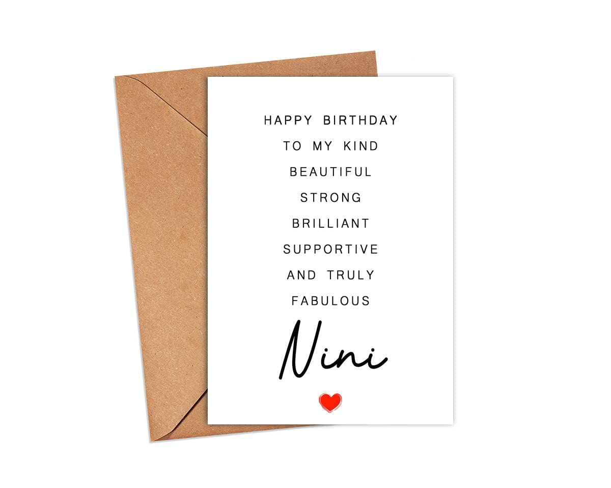 DiandDesignGift Nini Birthday Card - Poem Birthday Card To Amazing
