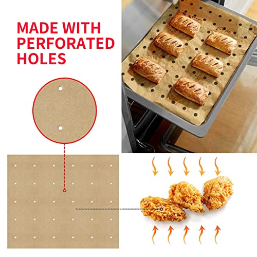 150Pcs Unbleached Air Fryer Parchment Paper,11 X 9 Inch Air Fryer Disposable Paper Liner,Perforated Air Fryer Liners For Black-Decker,Cuisinart,Foodi,Breville,Gowise #TOP2