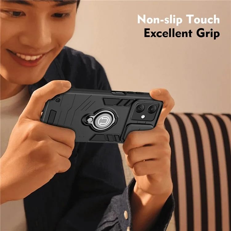 Image of YUWOO Back Cover for Poco X5 Pro 5G|Shockproof Cover|Military Grade Protection|Camera Slider for Protection|Multi Use Super Ring Back Cover for Poco X5 Pro 5G