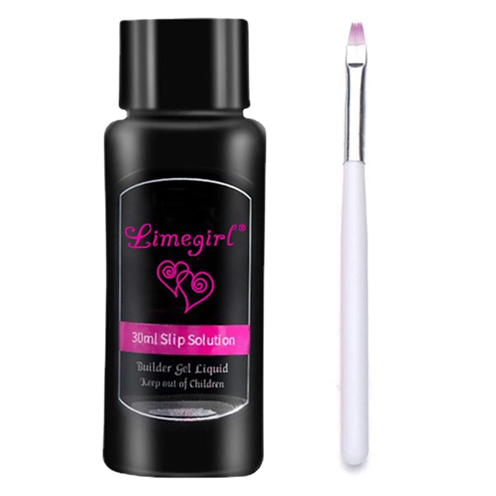 Slip Solution 30ml Poly Nail Liquid Set,Clear Slip Solution Anti-stick Tools Quick Poly Gel Slip Solution Nail Art Salon DIY At Home, Number Of Items: 1