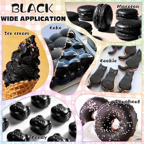 Image of Black Natural Food Coloring - 50ml Plant Based Food Dye, No FD&C & Artificial Dyes, Gluten-Free, Food-Grade, Vibrant Liquid Colors for Icing, Baking, Cake Decorating, Frosting, Fondant, Slime - 1.69 Fl.Oz Bottles