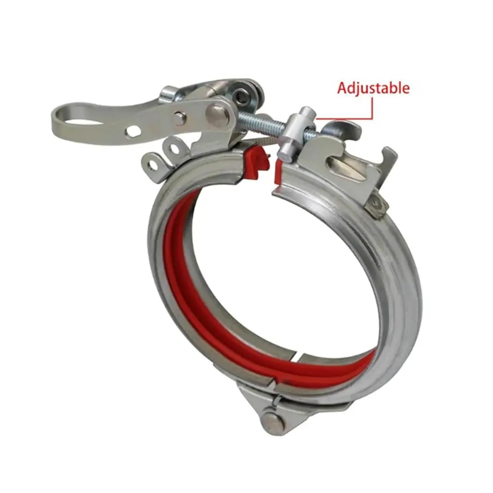 Abrazadera de manguera ajustable, revestimiento de goma, accesorios de Hardware de acero galvanizado, 1 ud.