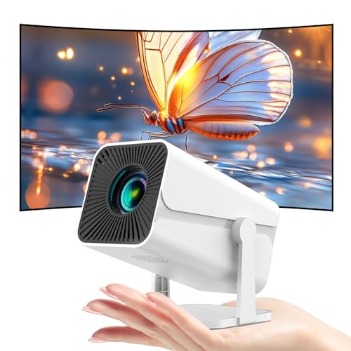 Mini Videoprojecteur Portable, Focus Électrique & Auto Keystone Projecteur Bluetooth Supporte 1080P, 270° Rotation Projecteur Video Portatif, Compatibile avec Téléphone TV Stick HDMI USB