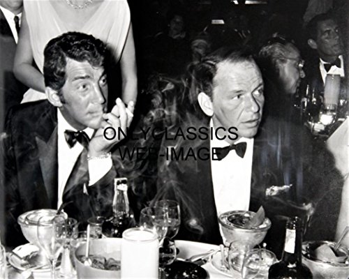 Schneider Electric 1966 RAT PACK FRANK SINATRA, DEAN MARTIN SMOKING & DRINKING AT DINNER 8X10 PHOTO