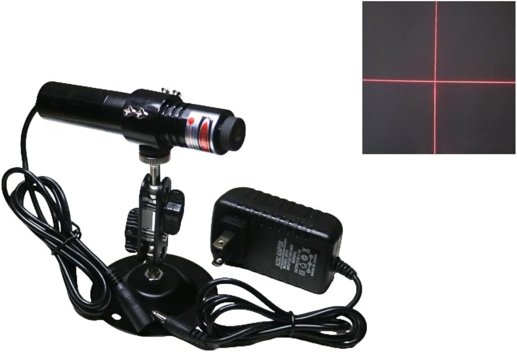 650nm Adjustable Red Cross Line Light Cross Hair Module Generator Projector Placement Position Guide for Wood Stone Cloth Fabric Cutting Alignment 22mm DC3V (650nm Red Crosshair)