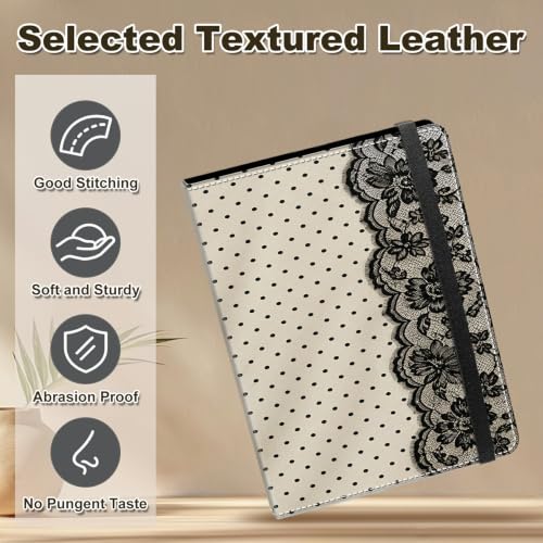 Image of Photo Album 4x6 120 Photos with Strong Elastic Band, Ivory Lace Dots | Large Capacity Premium Leather Picture Album, Portable Wallet Albums Photo Book for Family Anniversaries Wedding Baby