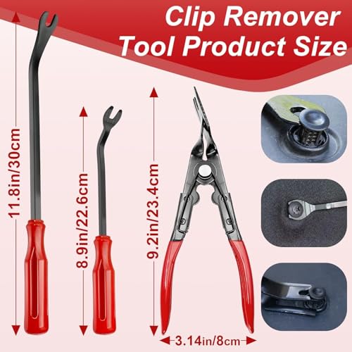 XQX 19 Stück Trim Removal Tool Set, Automotive Clamp Fastener Removal Kit, Pry Tool Repair Kit, Fastener Clamp Removal Automotive Tool für Panels, Stereos, Dashboards, Clips