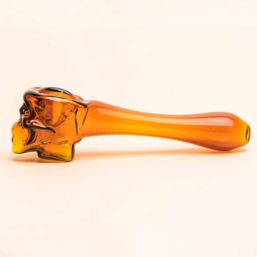 TOSST Newest 4.5 Inch-Pipe Skull Design Brown Glass