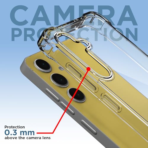 Image of Pikkme Back Cover for Samsung Galaxy S25 Fe 5G PC + TPU Clear Transparent Raised Edges Shockproof Protective Phone Bumper Case(Transparent)