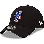 New Era MLB Core Classic 9TWENTY Home Team Color Adjustable Hat Cap One Size Fits All (US, Alpha, One Size, New York Mets Black)