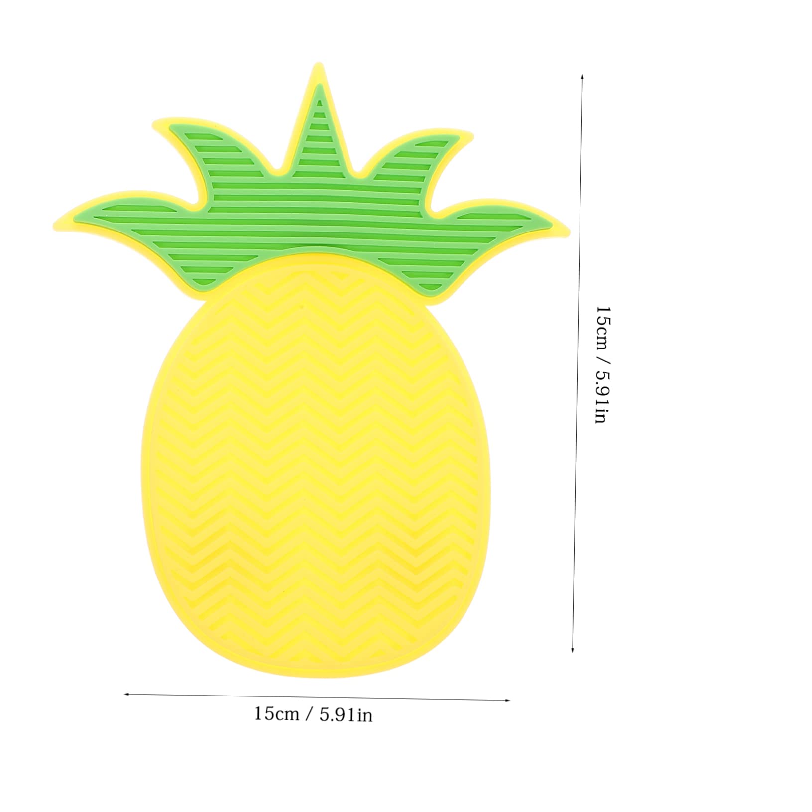 Baluue Pineapple Makeup Cleaner Mat 2pcs Silicone Brush Scrubber for Makeup Supplies Easy to Clean