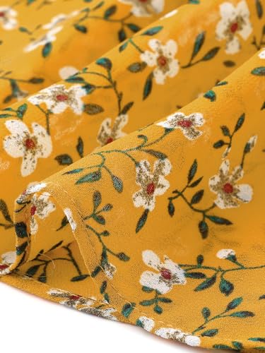 Image of Allegra K Women's Floral Dress Spring Summer V Neck Flutter Sleeve Ruffle Casual Smocked Knee Length Dresses