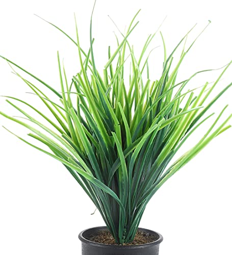 Image of Foliyaj Real Look Artificial Plant with Black Pot and Tall Green Grass for Interior Decor | Faux Plant for Desks, Shelves and Side Tables for Your Home and Office | Fake Plants for Indoor Decoration