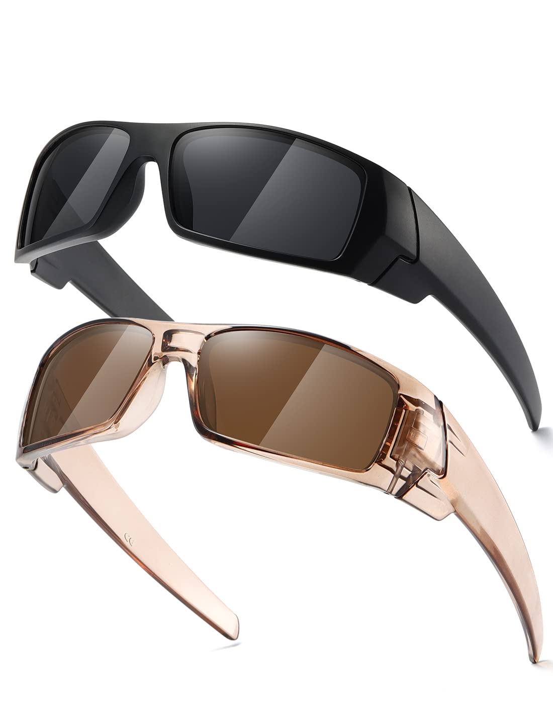 TIANYESYPolarized Sunglasses Men Womens Trendy Retro Sports Rectangular Wrap Around Vintage Shot Shield