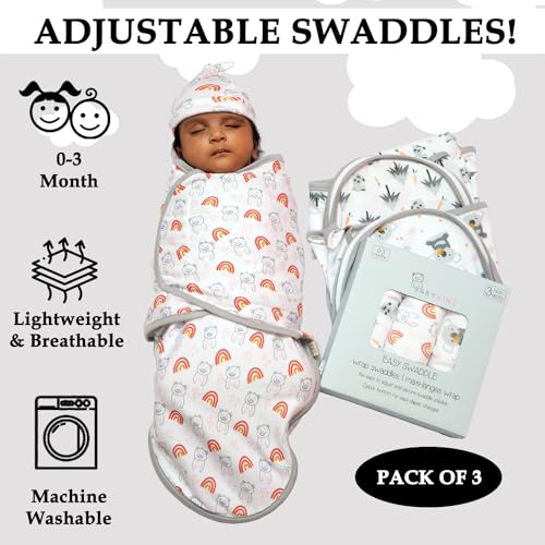 Image of 3 Pack Organic Swaddles Sacks For Newborns, Baby Girls, Boys, Soft & Snug Newborn Sack, Nursery Swaddling Blankets
