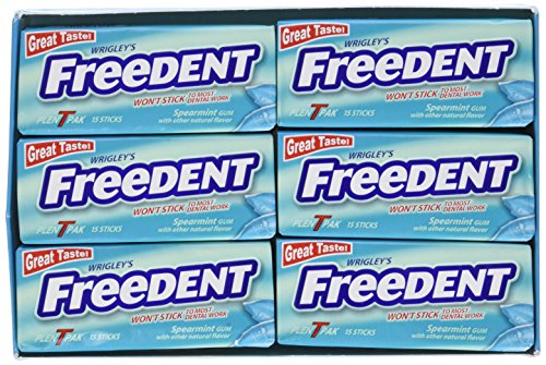 Freedent Gum Spearmint T Pak 15 Stick 12 count per box (2 Pack)