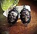 Pair of Gothic Black Setting Sugar Skull Day of the Dead Dia De Los Muertos Hand Made Earrings