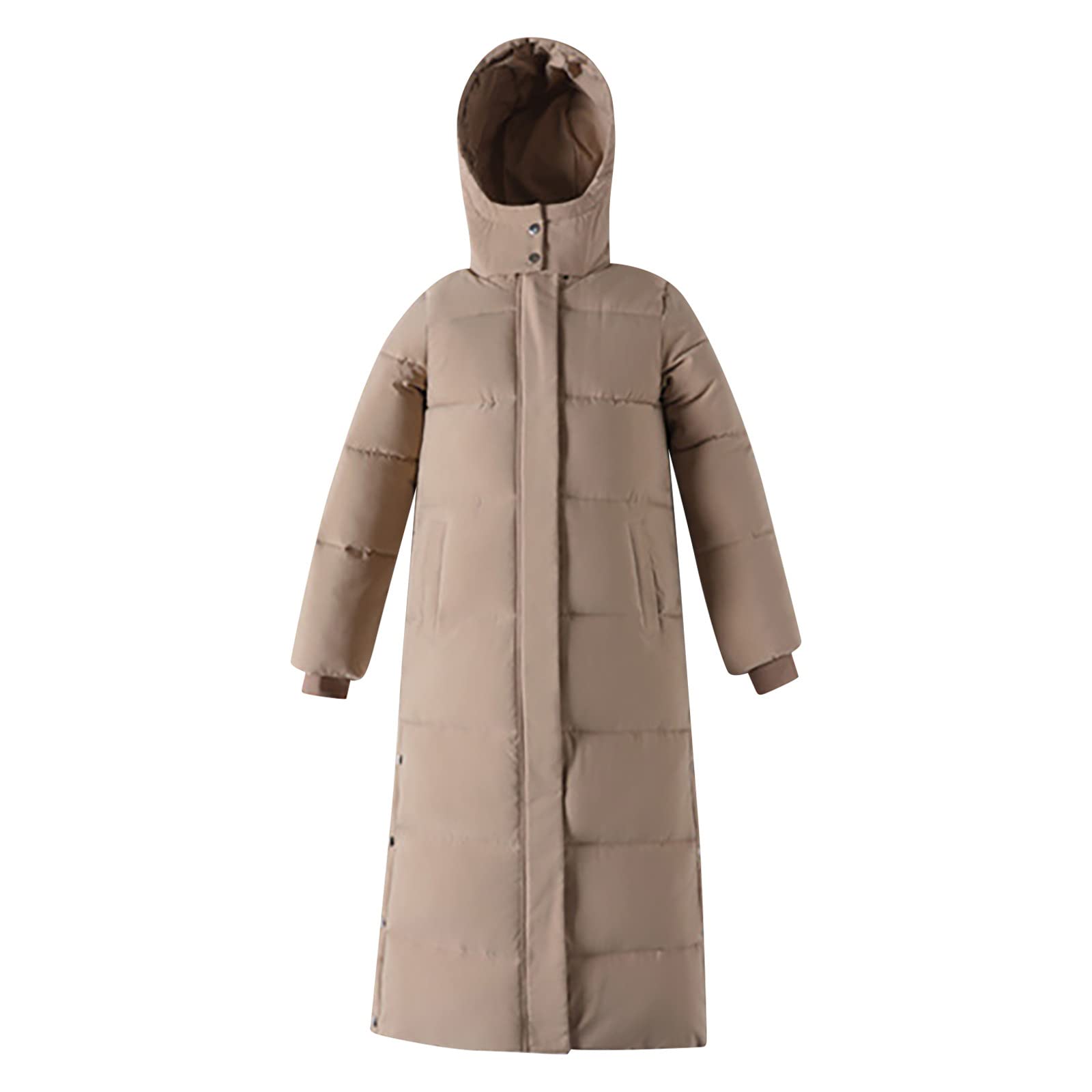 Wintermantel Damen Lang Winterjacke Dicke Steppjacke Warm Daunenjacke Winter Steppmantel Winddicht Damenmantel mit Kapuze Parka Outdoorjacke Frauen Mantel Große Größen Extra Lange Daunenmantel
