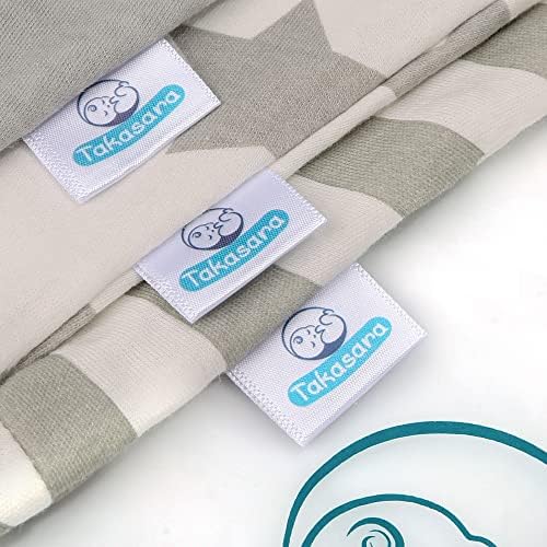 Breathable Swaddle Wrap with Caps for Newborn Babies by Takasara - 100% Organic Cotton Swaddle Blanket 0-3 Months with Strong Velcro - Baby Essentials for Newborn Girls & Boys (Pack of 3)