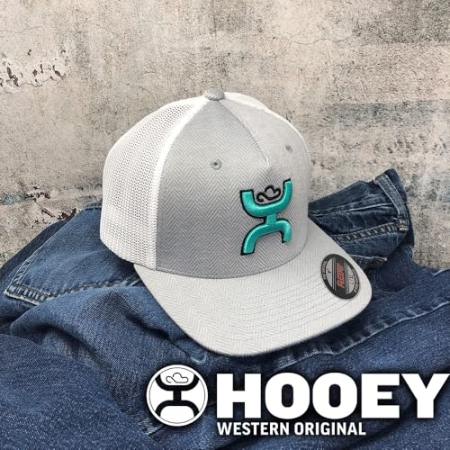 Image of Hooey Men's Coach Logo Embroidered Mesh Back Trucker Cap Grey L XL