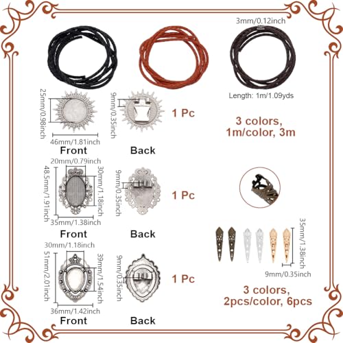 Embouts de cordon en alliage NBEADS et cuir de vachette pour finitions de luxe