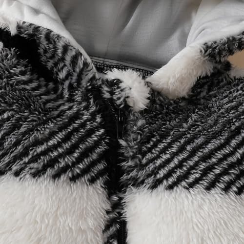 Baby Boy Size 0to3 Months Clothes Lot Baby Plaid Woolly Hooded Crawl Suit for Baby Boys and Girls Long Baby4