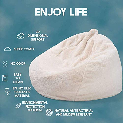 Hwoek Bean Bag Chair Sofa Lazy Sack - Plush Bean Bag Sofas, Memory Foam Stuffed Lounger Chairs Jumbo Bean Bag Chair Furniture,Gray #TOP3