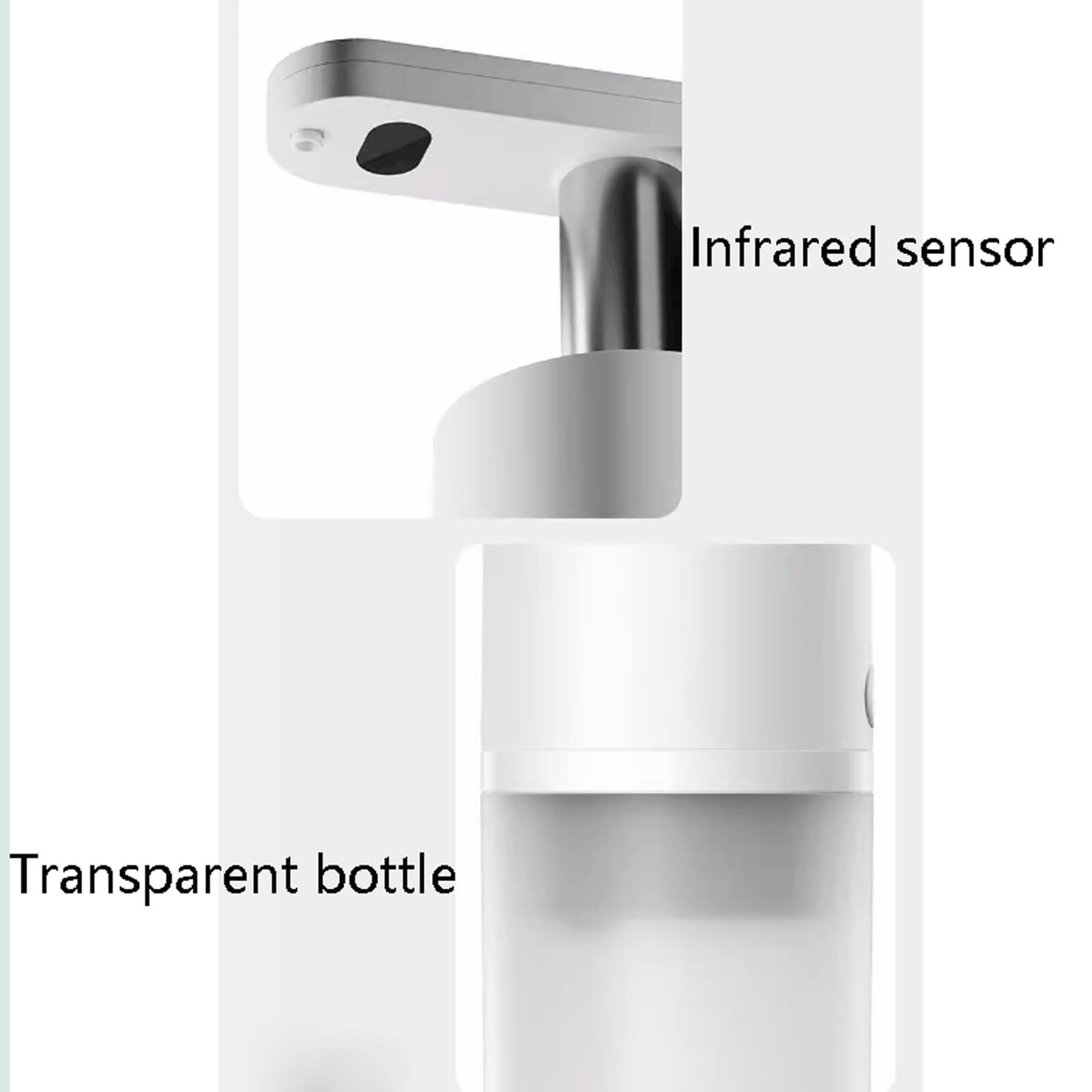 Dispensador Jabon Baño Ducha Dispensador Automático De Jabón Espuma Plástico, Loción para Encimera, Botella Recargable Dosificador Champu