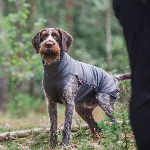 DOG Copenhagen Pomppa Jumppa Fleece-Mantel für Hunde, 52 cm, Graphit