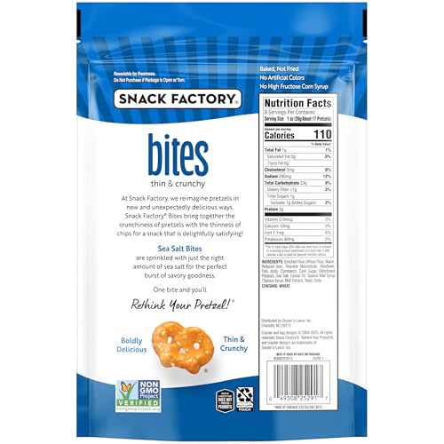 Image of Snack Factory Sea Salt Bites, 9 Oz Bag (Pack of 4)