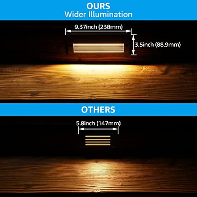 LEONLITE LED Step Lights, 3.5W, 9 Inch, Oil Rubbed Bronze, 3000K Warm White