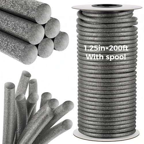 Image of MotiMind Foam Backer Rod for Gaps Joints,1.25 Inch x 200 Ft,Gray,1 Roll | Caulk Saver Concrete Crack Filler, Weather Stripping Seal, Door Window Insulation, Backing Rod Expansion Joints