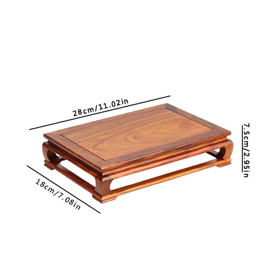 Pufguy Traditional Craft Wooden Base Wood Display Stand Oriental Hex Shape Pedestal