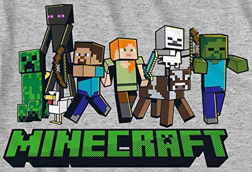 Miniatura 2 de Minecraft Camiseta de cuello redondo Lineup para niños, Heather