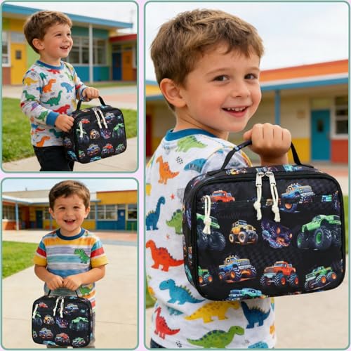 Image of CAMTOP Lunch Box Kids Boys Insulated Lunch Cooler Bag Reusable Lunch Tote Kit for School Travel