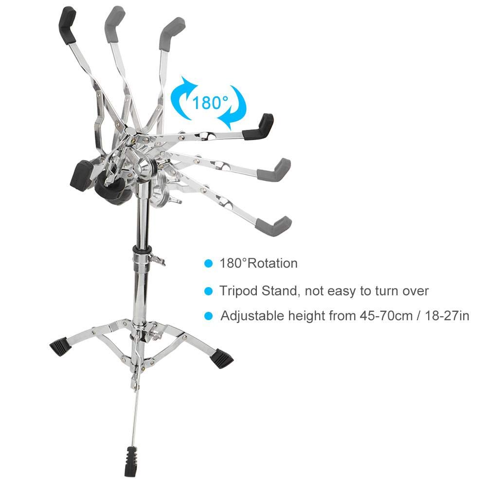Supporto per tamburo, supporto per tamburo regolabile da 2 cm / 0,79 pollici Supporto per tamburo per treppiede Supporto tamburo pieghevole per rullanti e batteria